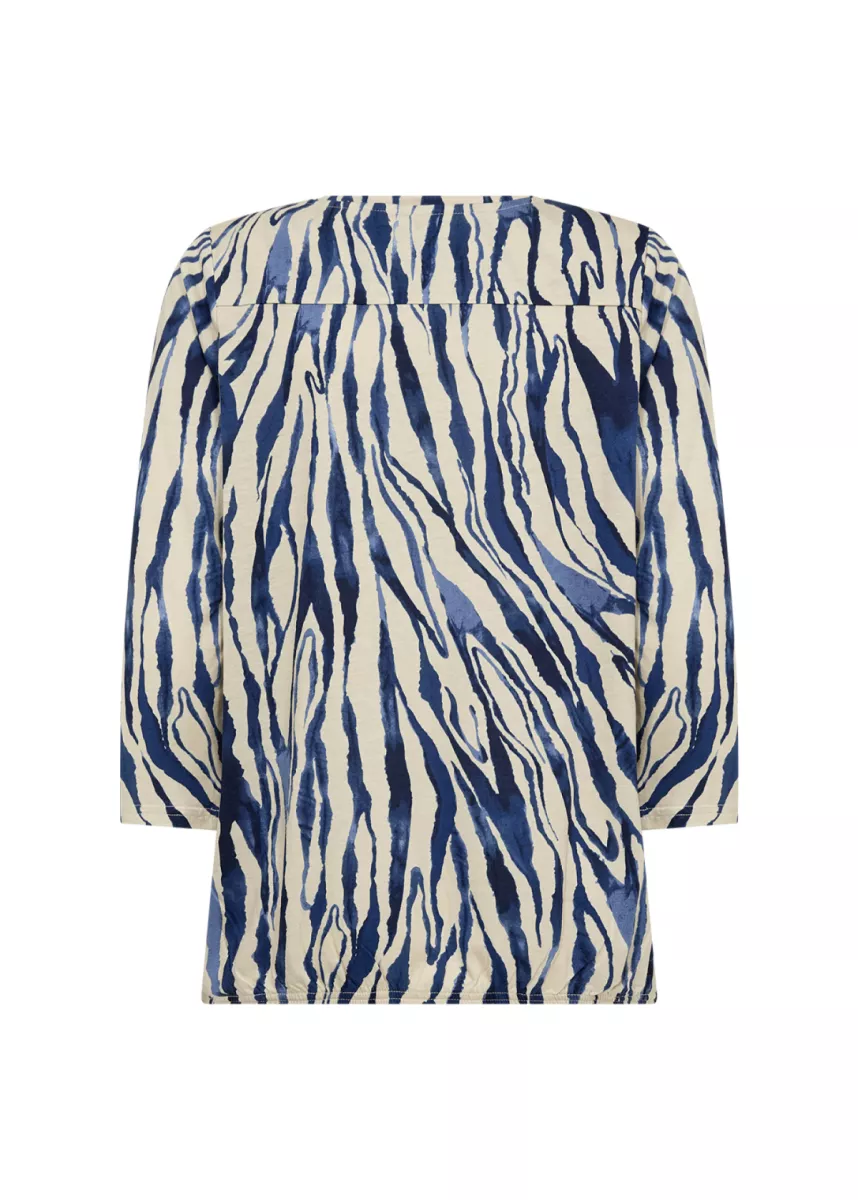 SOYA CONCEPTS-Shirt LM-Felicity Aop 521-6832-BLAUW COMBINATIE