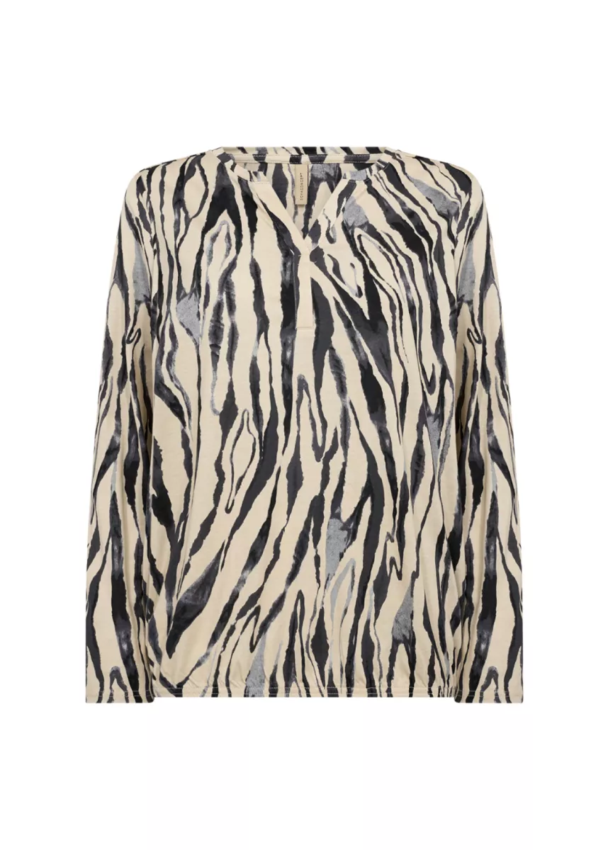 SOYA CONCEPTS-Shirt LM-Felicity Aop 522-9999-ZWART COMBINATIES