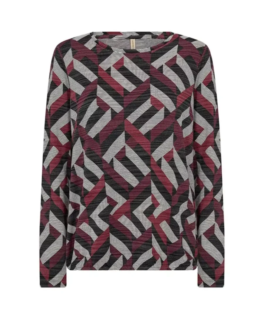 SOYA CONCEPTS-Shirt LM-Galina 64-4780-ROOD COMBINATIES