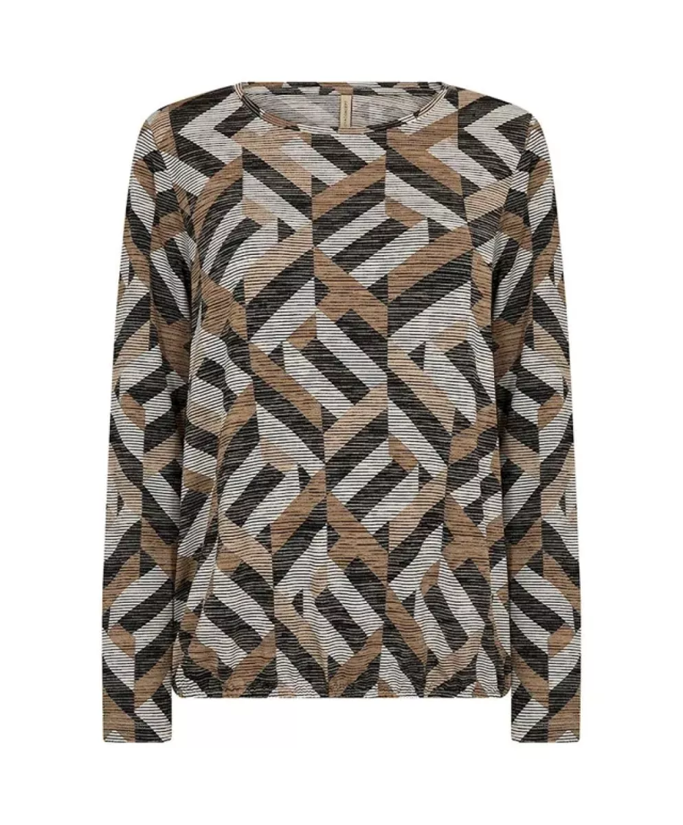 SOYA CONCEPTS-Shirt LM-Galina 64-8008-BRUIN COMBINATIES
