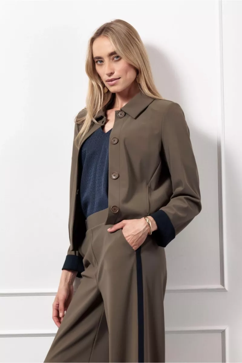 STUDIO ANNELOES-Holly bonded jacket-13212-7400 new army-LEGERGROEN