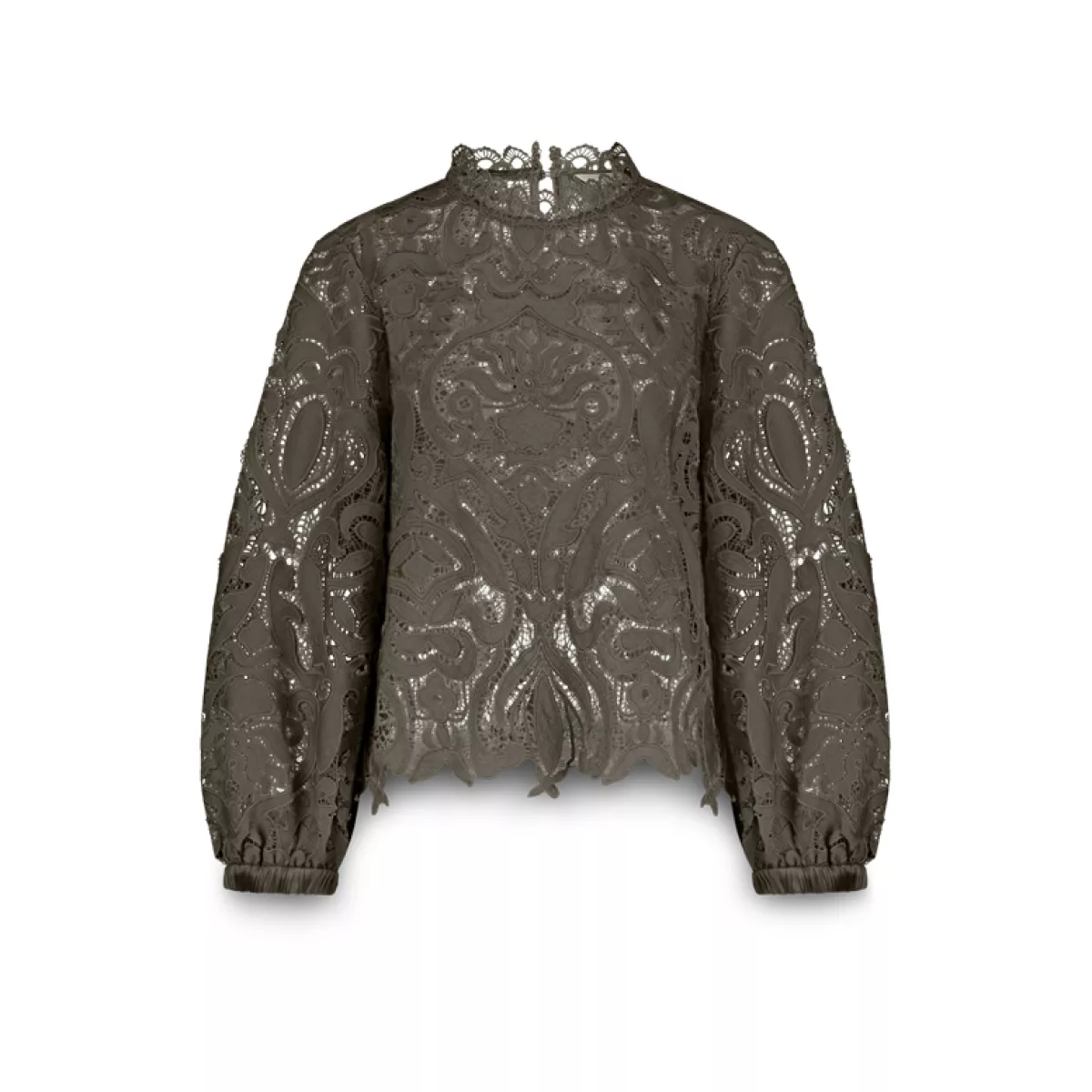 Summum-Blouse lace-2s3220-12182-655 Dark camo-LEGERGROEN