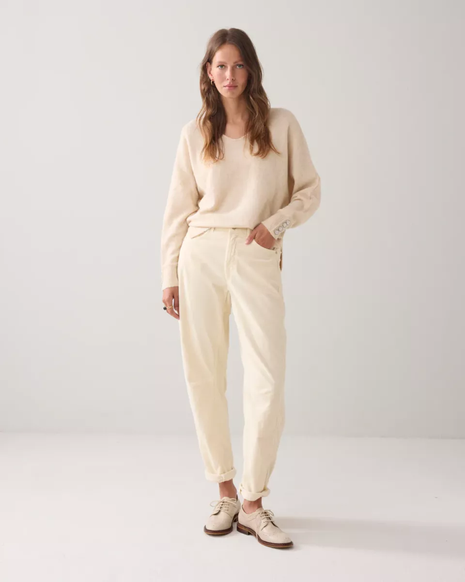 Summum-Cocoon pants cotton flex cord-4s2838-12301-122 Ivory-OFF WHITE