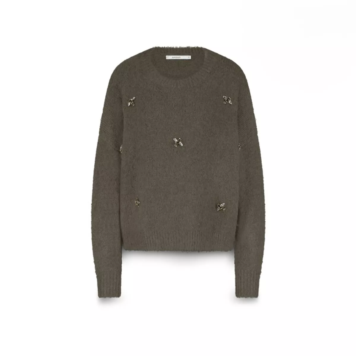 Summum-Embellished sweater cozy melange knit-7s7944-7997-655 Dark camo-LEGERGROEN