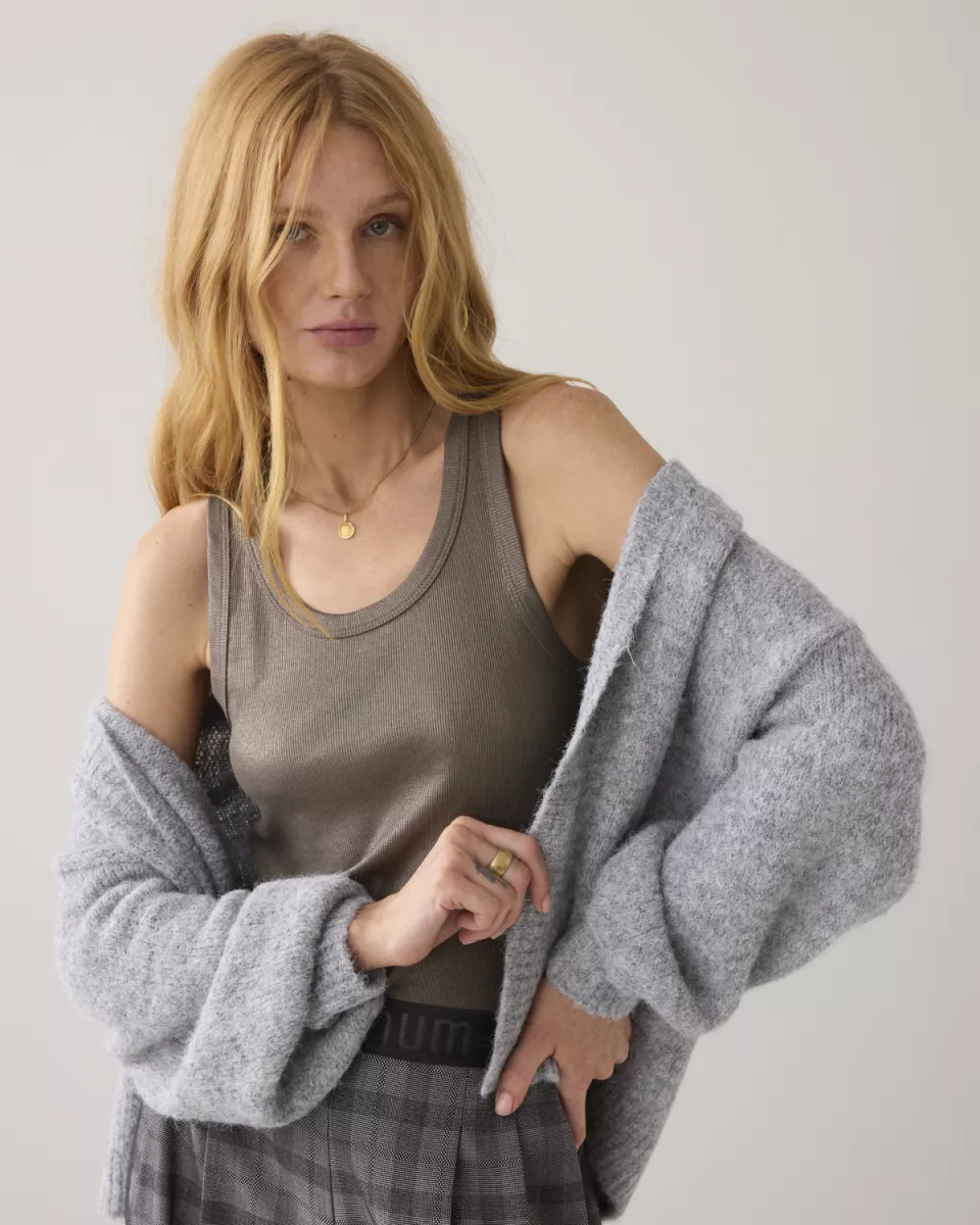 Summum-Rib tanktop cotton rib-3s4873-5183-655 Dark camo-LEGERGROEN