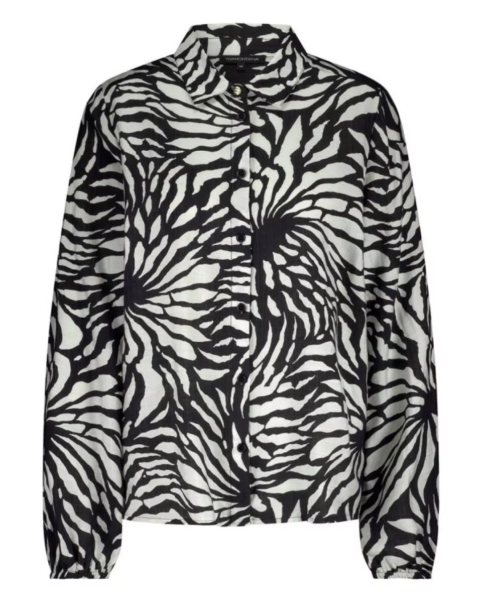 TRAMONTANA-Blouse wildflower-C04-17-301-009998 Print blacks-ZWART