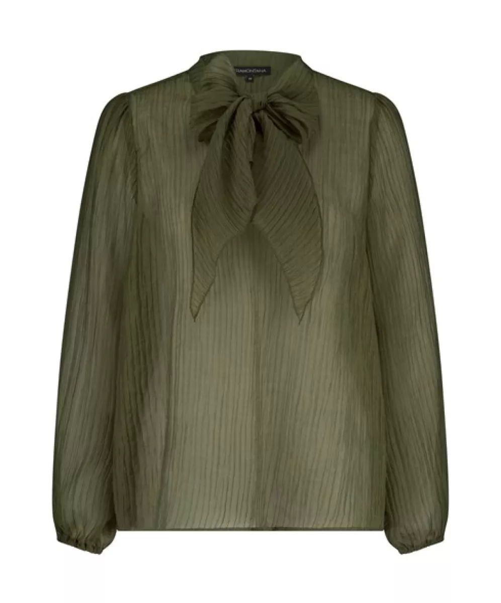 TRAMONTANA-Bow detailed top-C44-17-401-006501 Moss-MOSGROEN