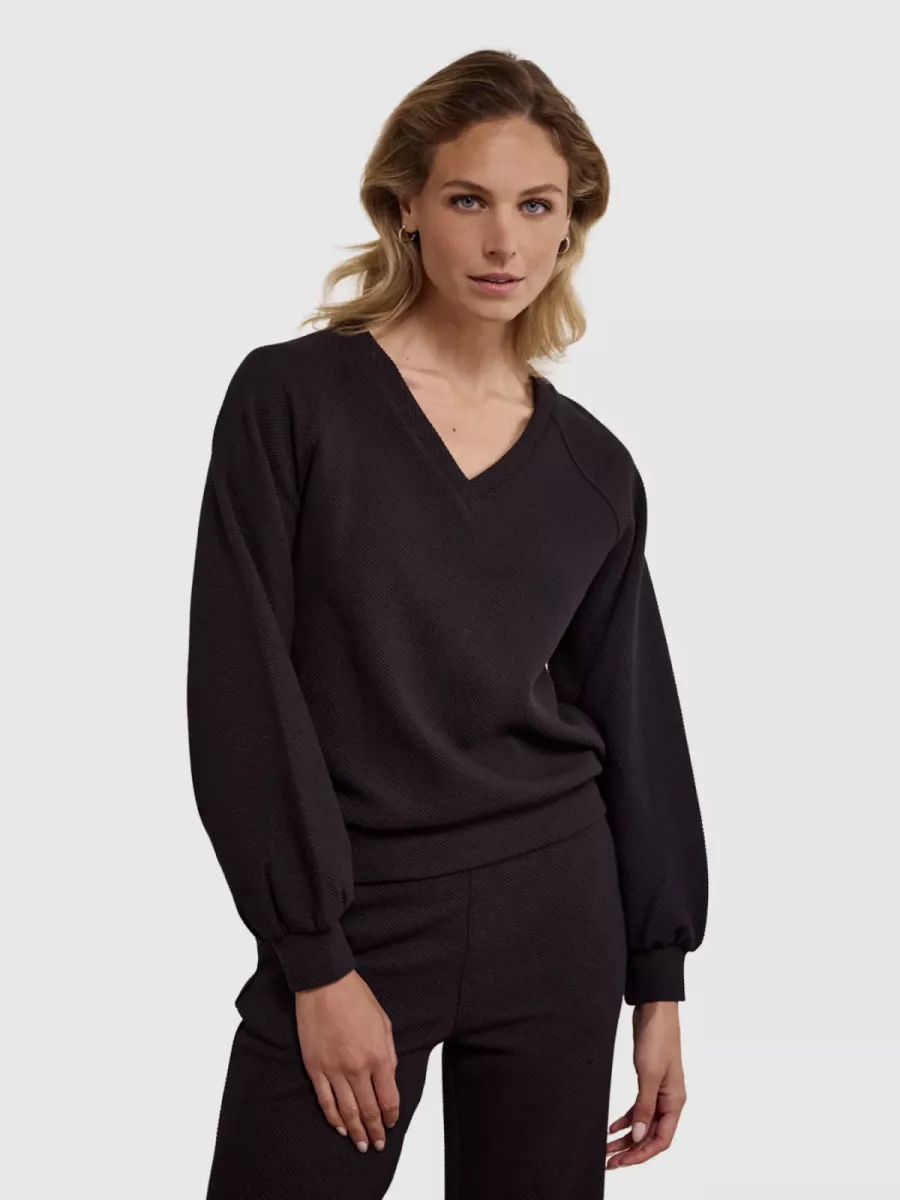 TRAMONTANA-Structured jumper-E01-17-601-009000 Black-BLACK