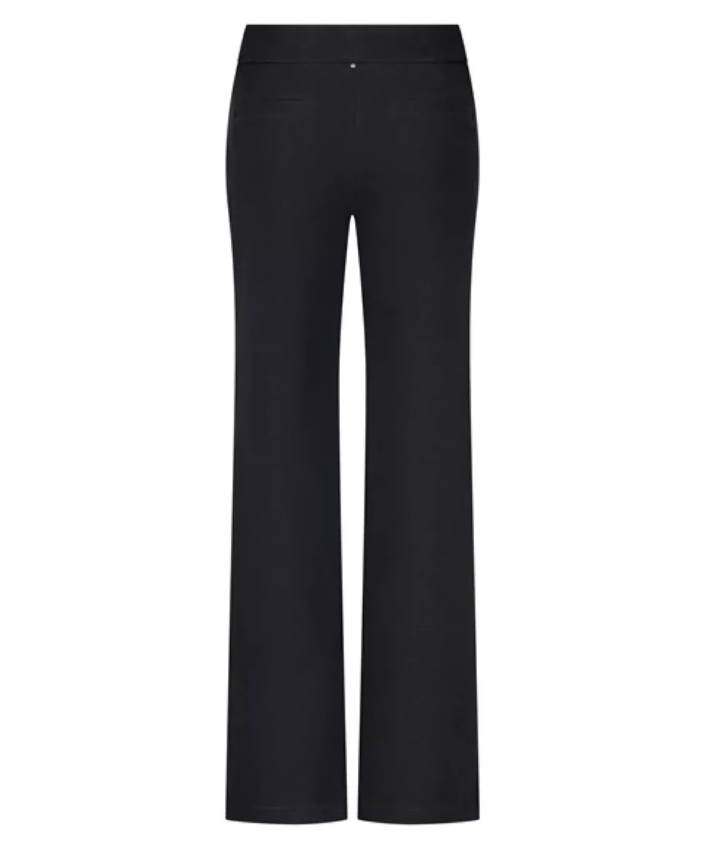 TRAMONTANA-Structured wide leg trousers-E01-17-101-009000 Black-ZWART