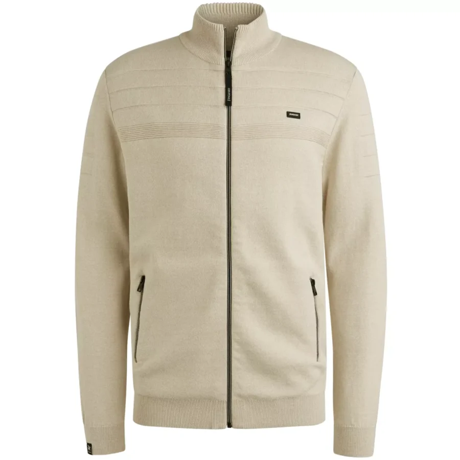Vanguard-Zip jacket cotton bonded mouline-VKC2509374-7144 White pepper-WIT