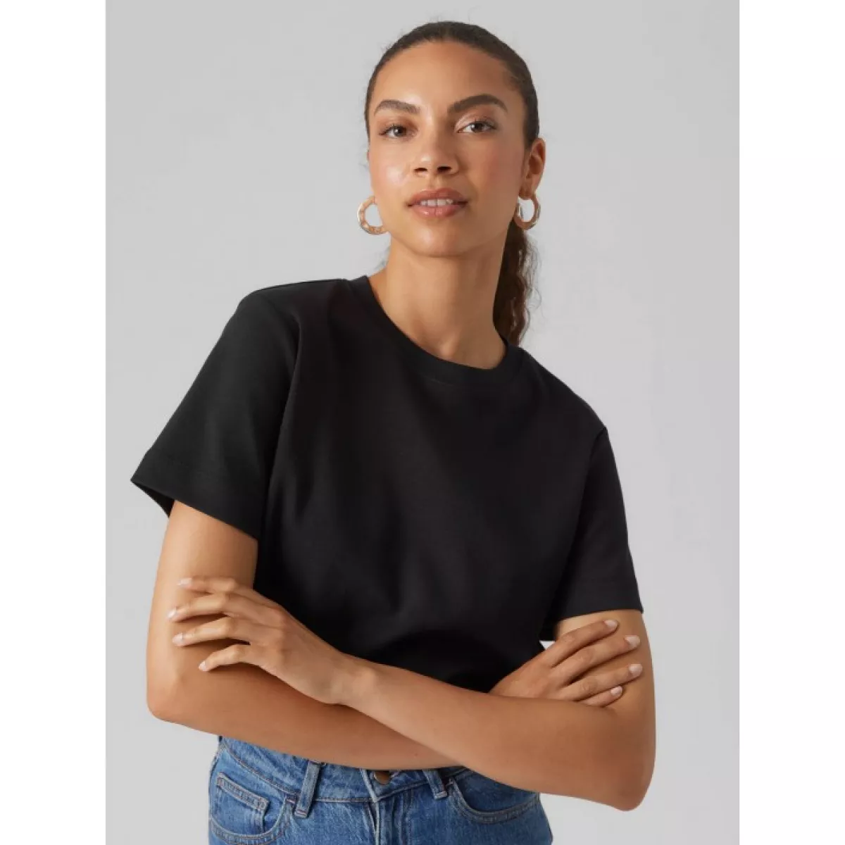 VERO MODA-AWNAIMA SS O-NECK T-SHIRT NOOS-10294544-Black-BLACK