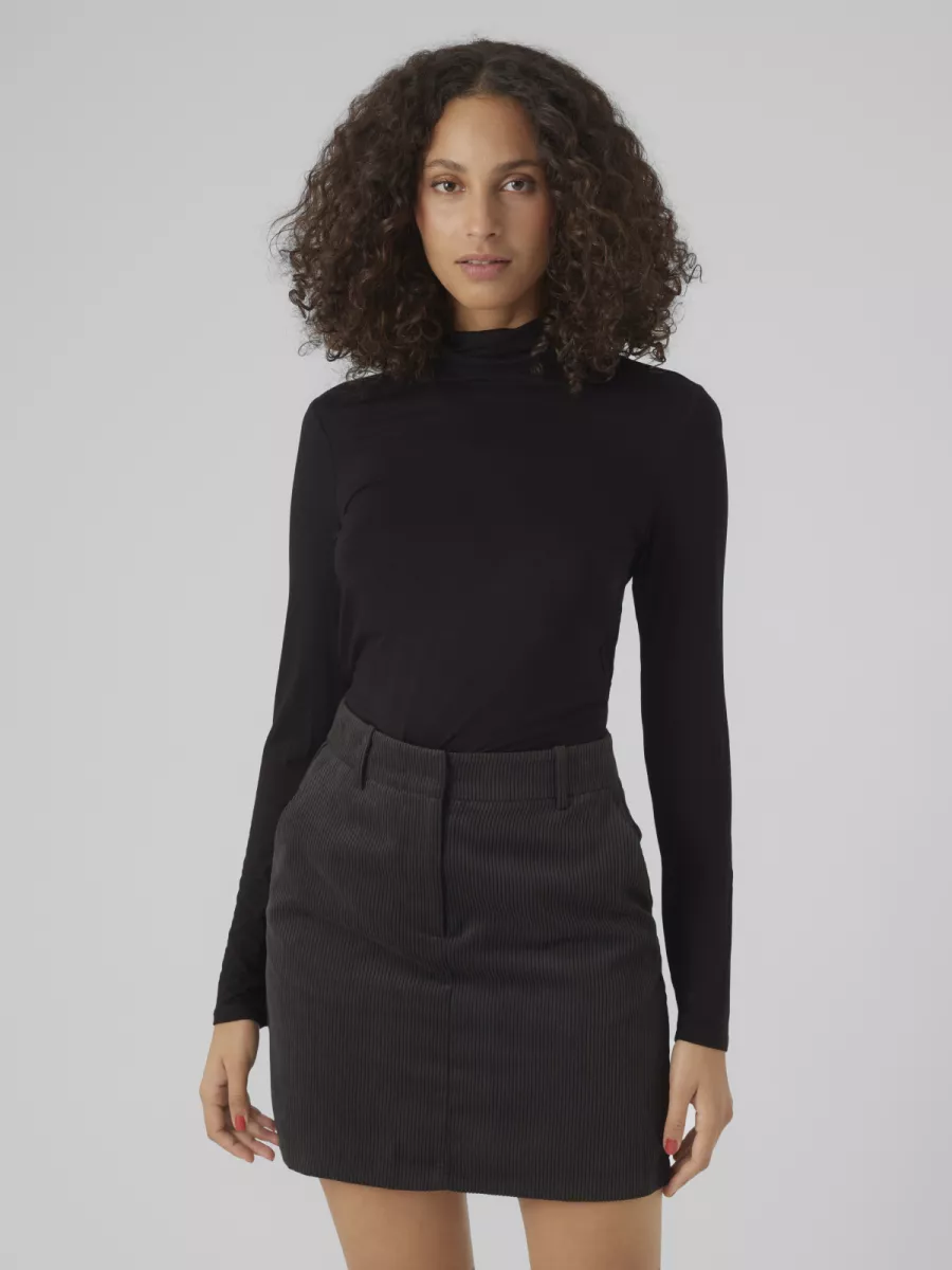 VERO MODA-VMALBERTE LS ROLLNECK TOP JRS NOOS-10293803-Black-BLACK