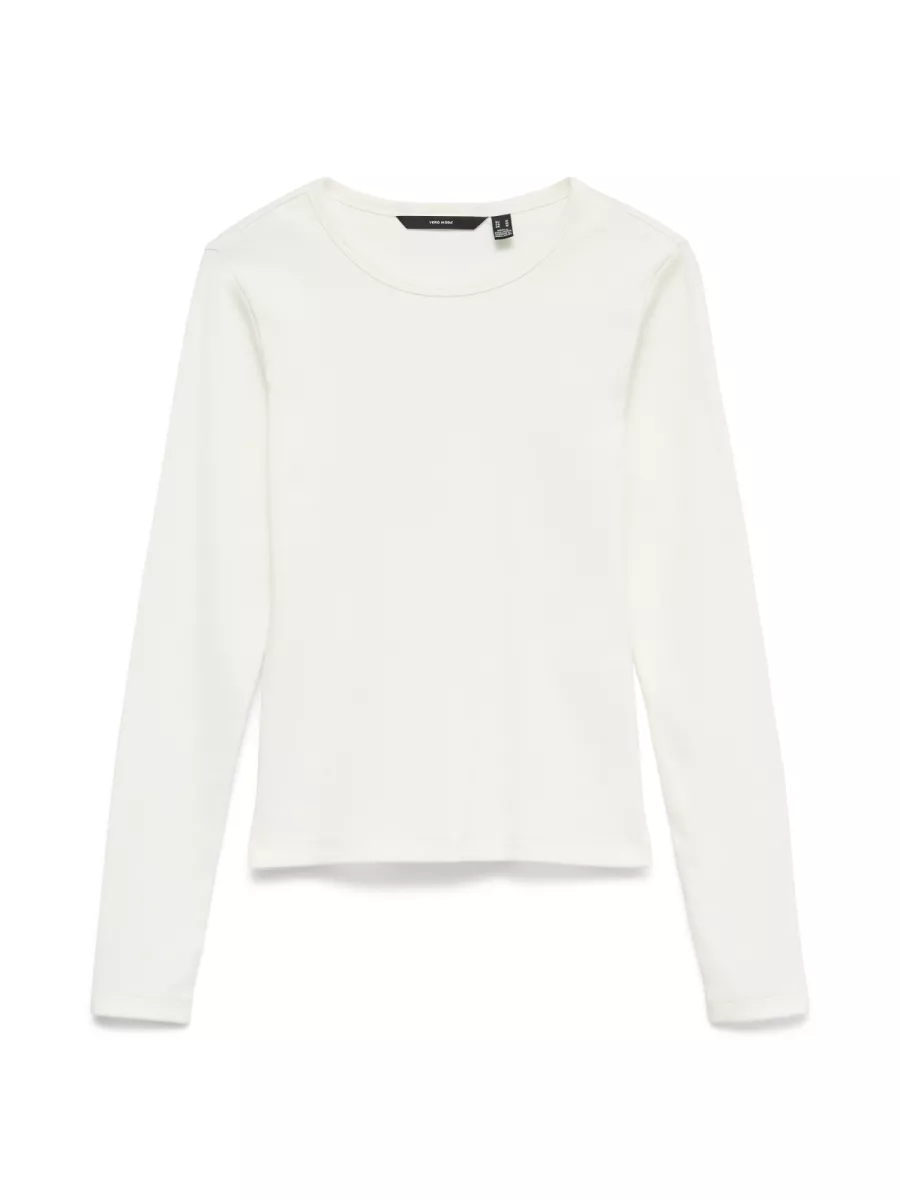 VERO MODA-VMCHLOE LS SHORT TOP GA JRS NOOS-10306897-Snow White-OFF WHITE