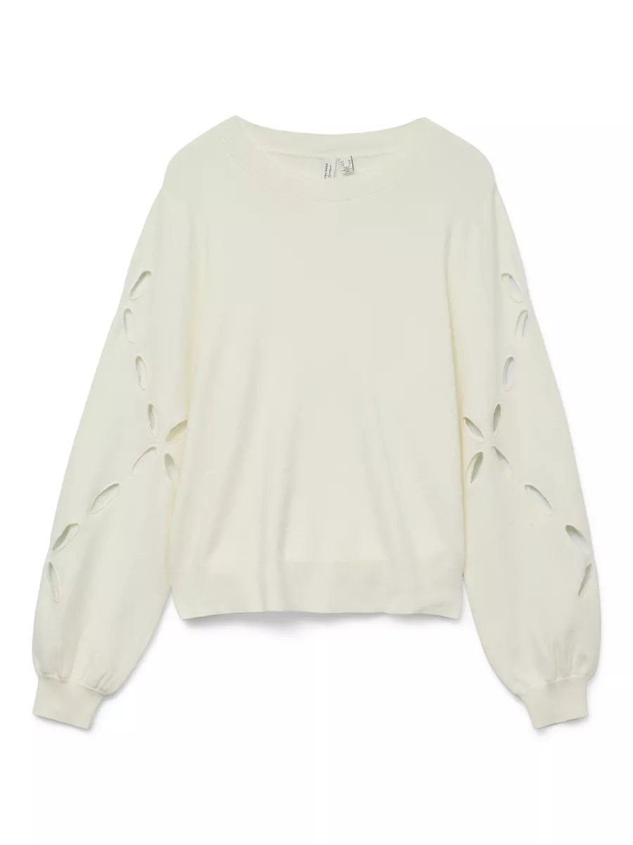 VERO MODA-VMDALMA LS O-NECK PULLOVER BTQ-10331763-Birch-CREME