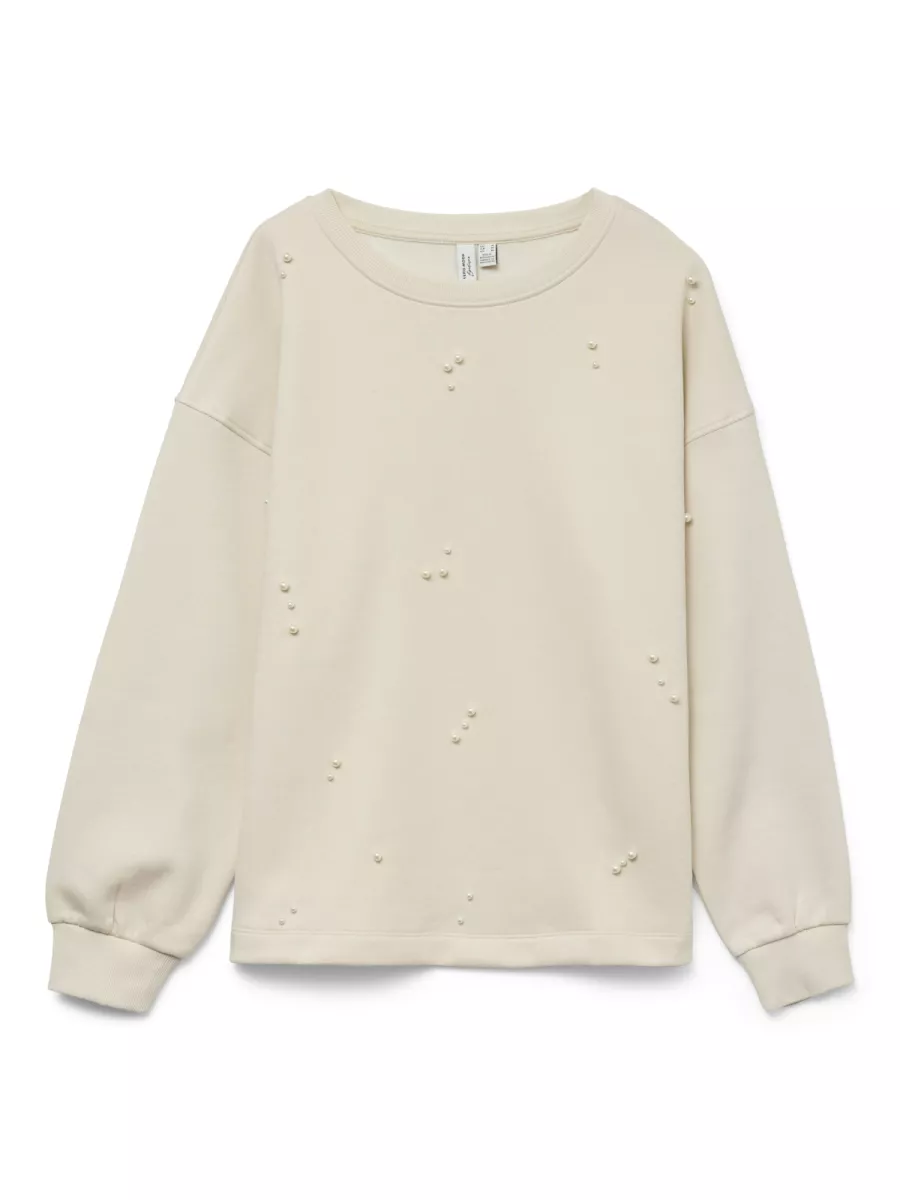 VERO MODA-VMFATILDA L/S SWEATSHIRT JRS BTQ-10333582-Birch-CREME