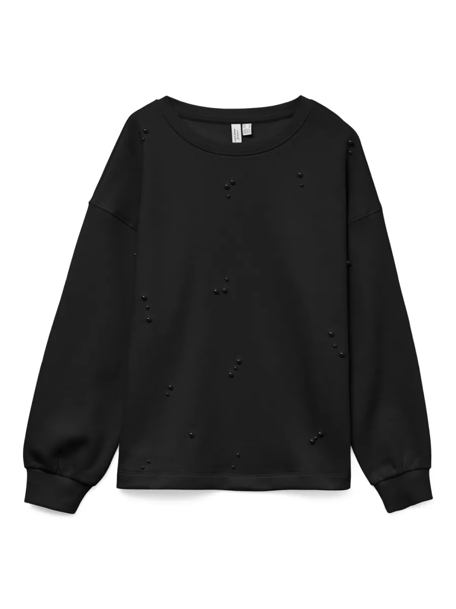 VERO MODA-VMFATILDA L/S SWEATSHIRT JRS BTQ-10333582-Black-BLACK