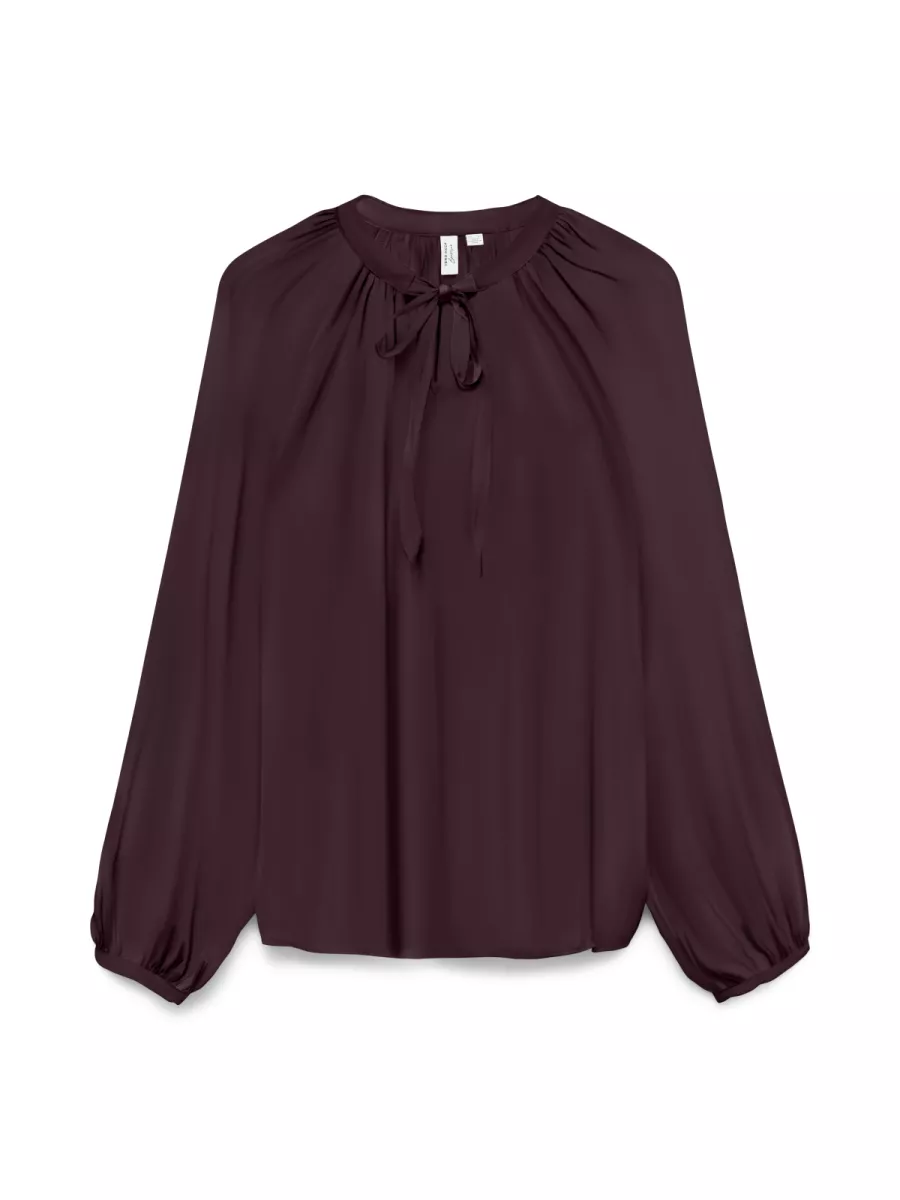 VERO MODA-VMGERNA L/S TOP WVN LCS-10336520-Winetasting-BORDEAUX