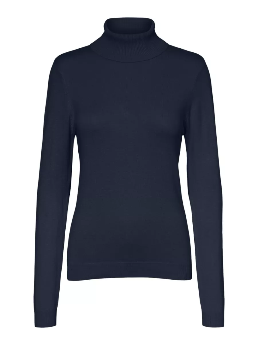 VERO MODA-VMGLORY LS ROLLNECK BLOUSE GA NOOS-10231630-Navy Blazer-NAVY