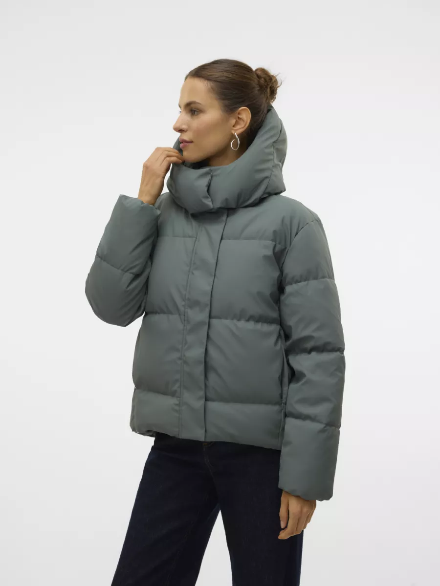 VERO MODA-VMGRETAKYLIE SHORT COATED JACKET NO-10311315-Balsam Green-GROEN