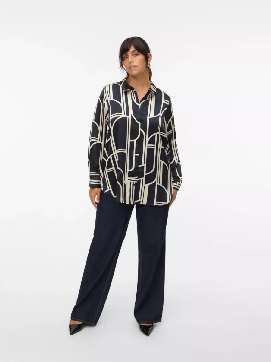 VERO MODA-VMHADLEY L/S SHIRT WVN BTQ GA-10337380-Black-BLACK