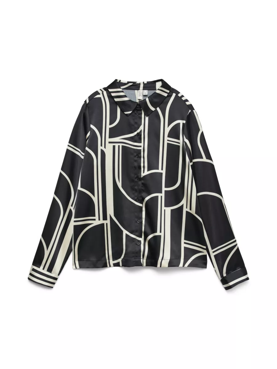 VERO MODA-VMHADLEY L/S SHIRT WVN BTQ GA-10337380-Black-BLACK