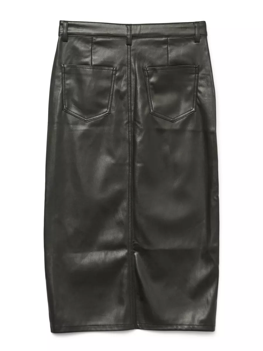 VERO MODA-VMNATALIE HR MIDI PL SKIRT NOOS-10330831-Black-BLACK