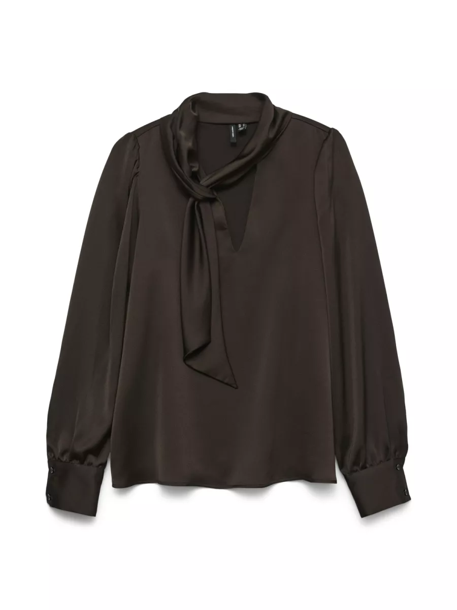 VERO MODA-VMNINI CIA LS TOP WVN GA-10336252-Chocolate Torte-CHOCOLADE