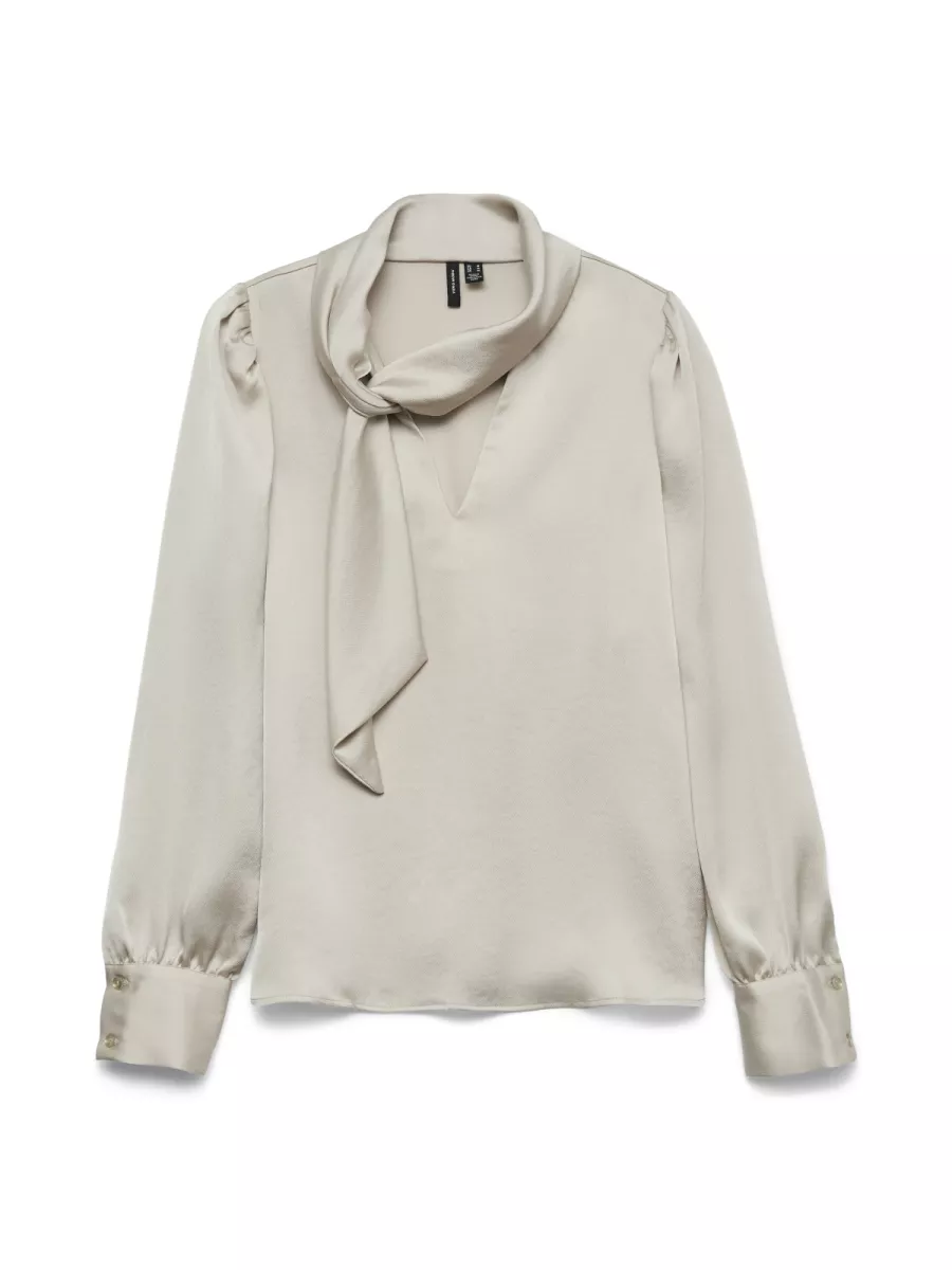 VERO MODA-VMNINI CIA LS TOP WVN GA-10336252-Pumice Stone-STONE