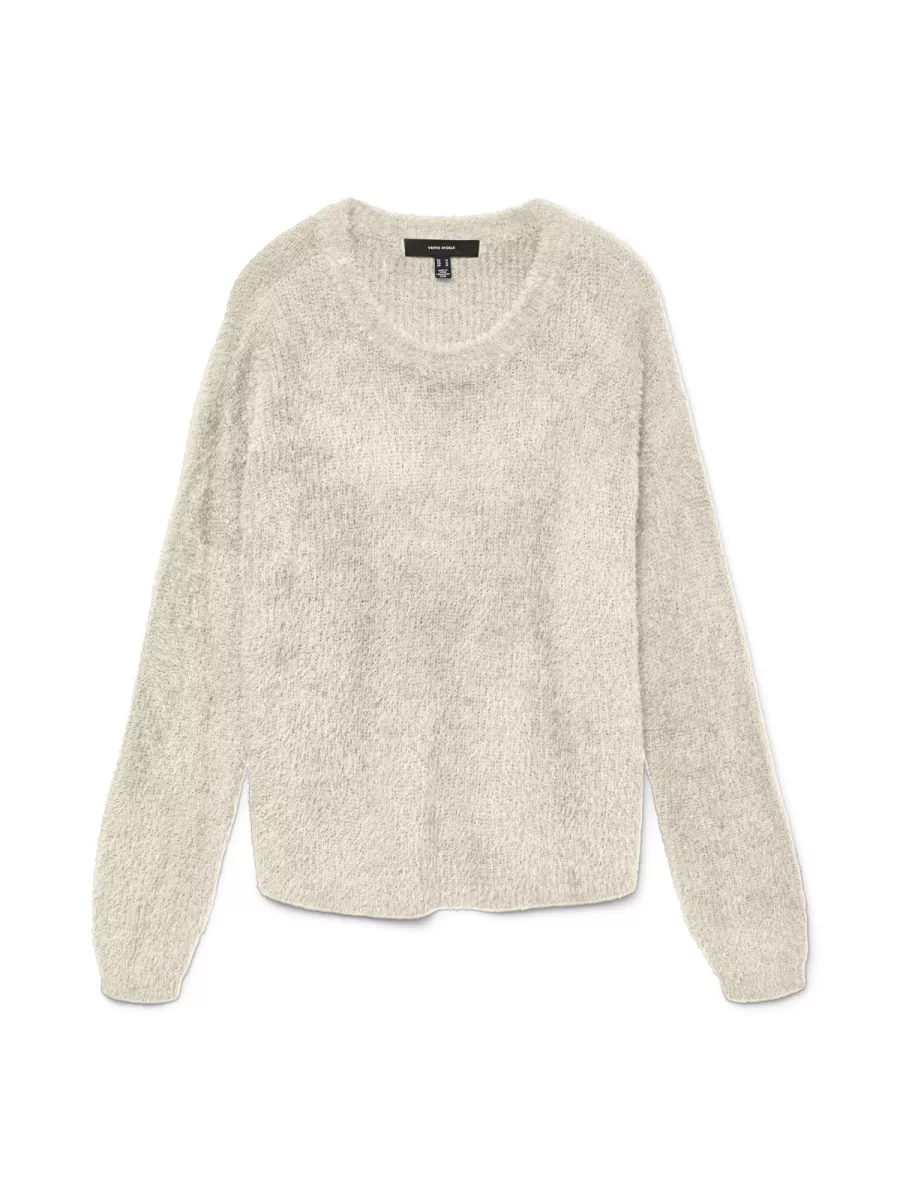 VERO MODA-VMPUFF LS O-NECK PULLOVER BOO-10310876-Birch-CREME