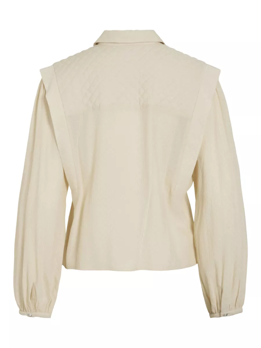 VILA-VIDAYSA L/S QUILT DETAIL SHIRT/C34-14109126-Birch-CREME