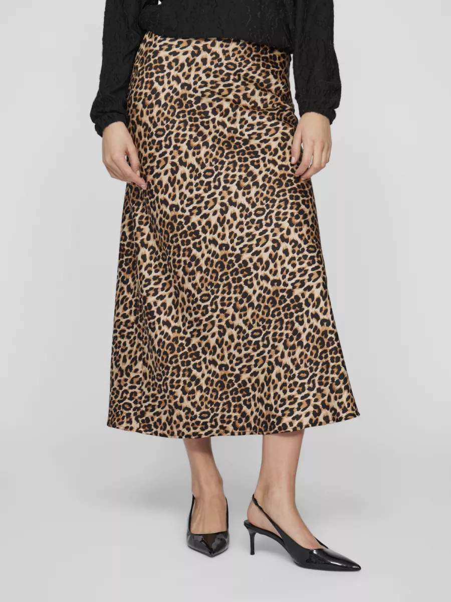 VILA-VIELLETTE HW MIDI SKIRT - NOOS-14084182-Caramel-CAMEL