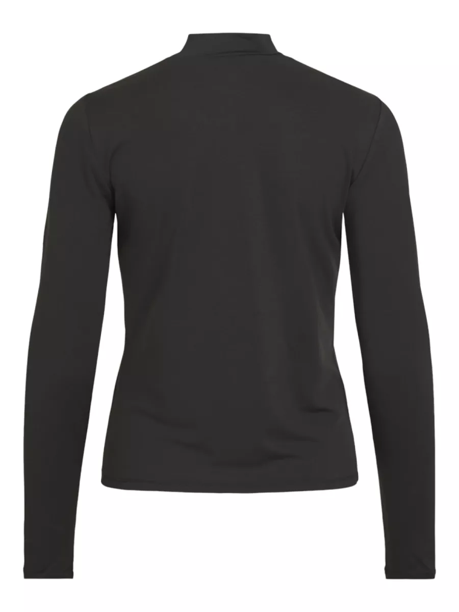 VILA-VILEOA L/S HIGH NECK TOP - NOOS-14066134-Black-BLACK