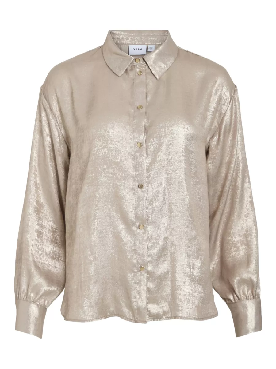 VILA-VIMETALLA L/S SHIRT/R-14109388-Birch-CREME