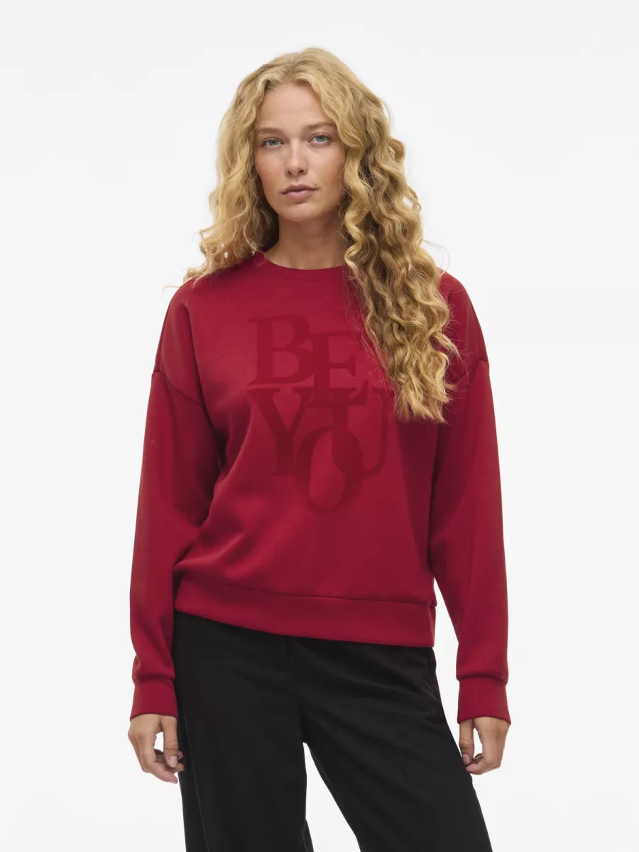 VILA-VIREFLECT BE YOU O-NECK L/S TOP-14110271-Jester Red-ROOD