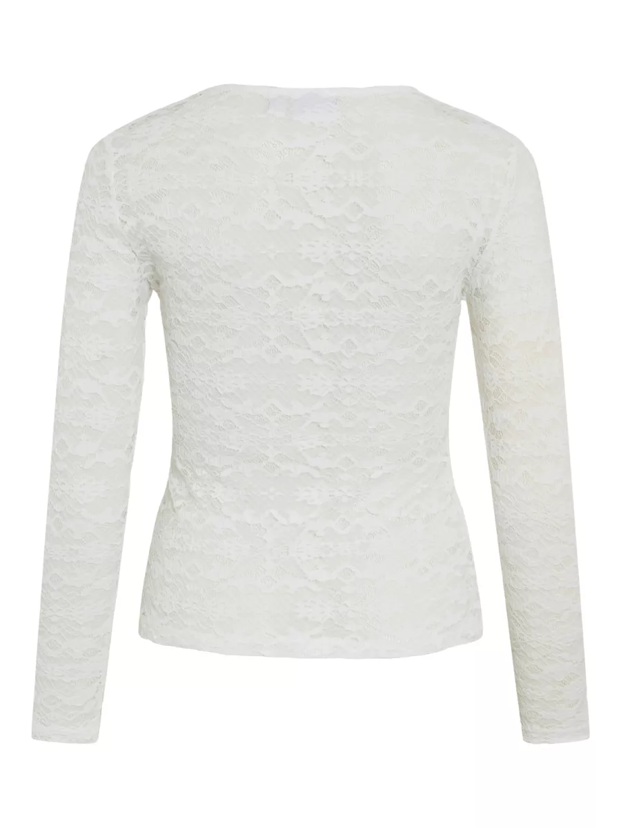 VILA-VIVELINA L/S LACE TOP/1-14112677-Snow White-ZWART COMBINATIES