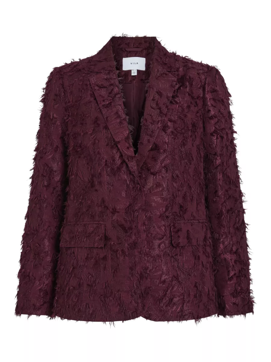 VILA-VIWAGNE L/S BLAZER-14110593-Fig-BORDEAUX