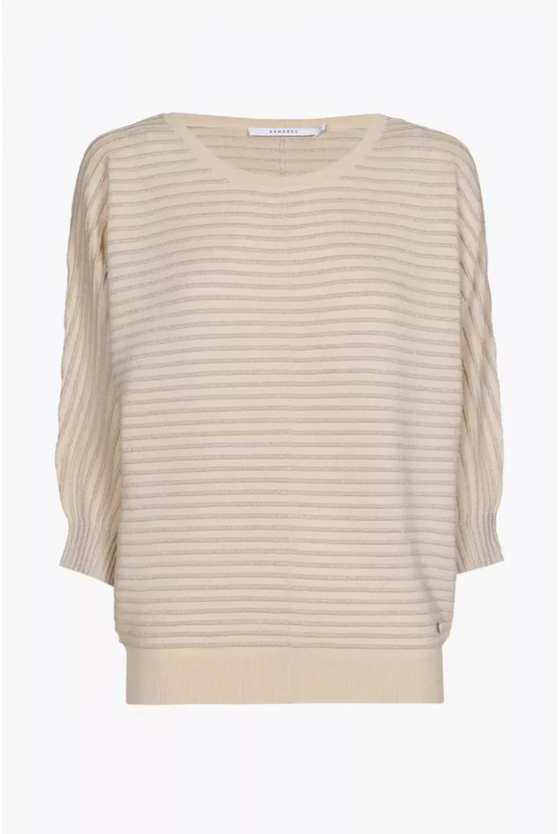 Xandres-Gabon lurex-29111-02-0235 almond milk-OFF WHITE