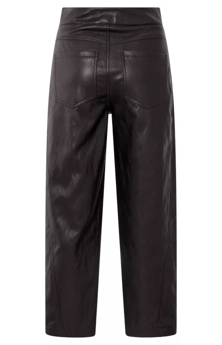 YAYA-Faux leather carrot fit trouse; Polyurethane; 99029-01-309221-509-99029-ANTRACIET