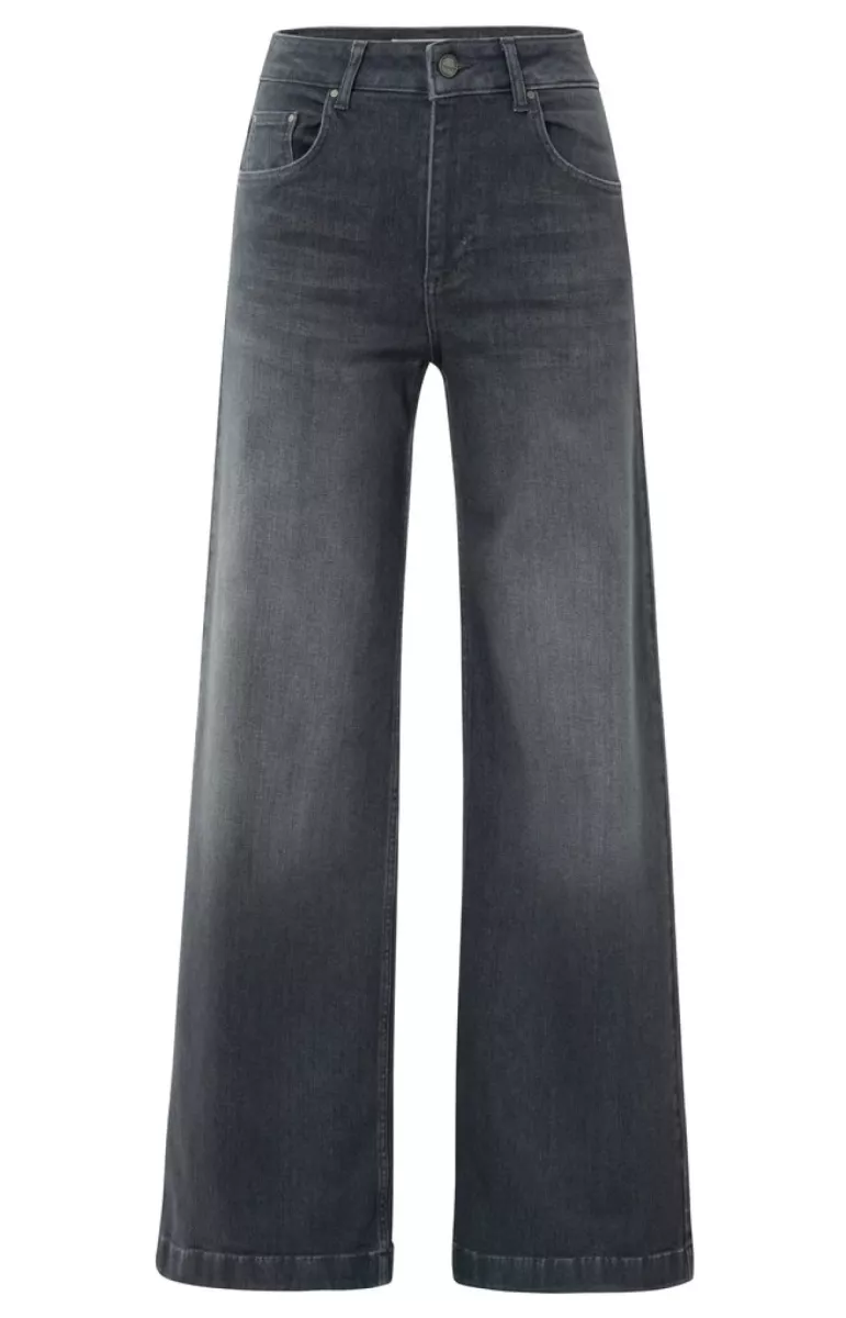YAYA-Hw loose wide denim - L34; Cotton/Polyester/Elastane-01-311109-509-01113-GRIJS COMBINATIES
