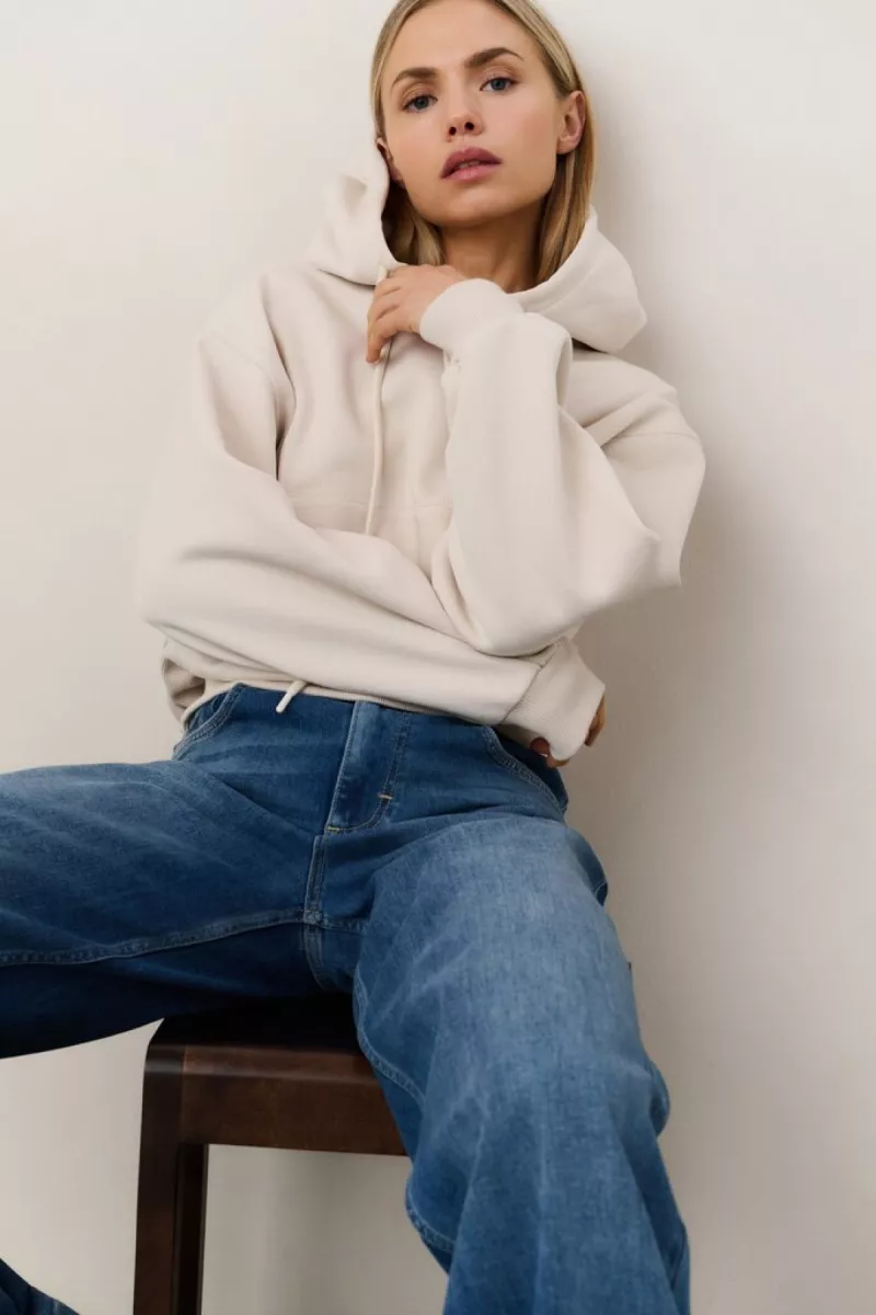 YAYA-Hw loose wide denim - L34; Cotton/Polyester/Elastane; 01111-01-311109-509-01111-BLUE