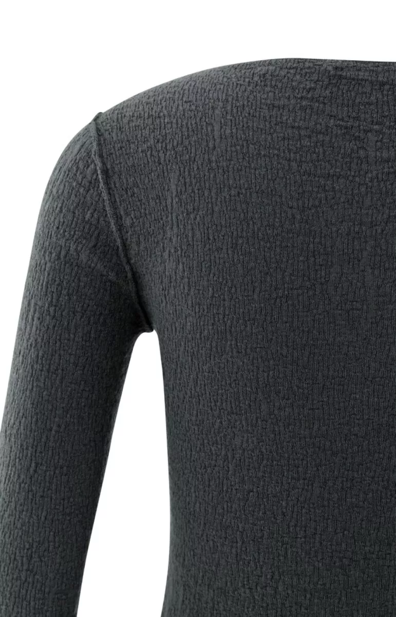 YAYA-Light structured knitted top; Cotton/Polyamide/Cashmere; 90205-01-000371-508-90205-BLACK