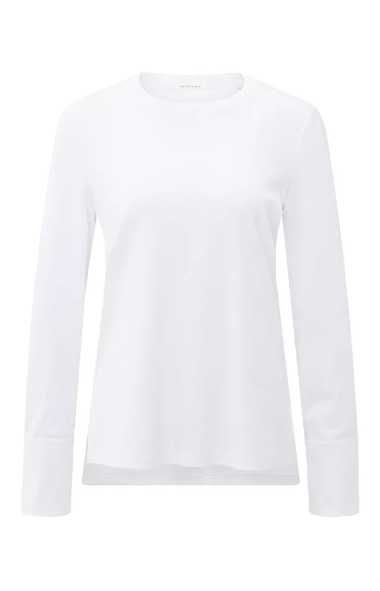 YAYA-Long sleeve jersey top with wo; Cotton-01-709321-509-00000-OFF WHITE