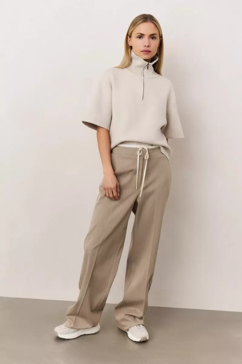 YAYA-Woven wide leg trousers with c; Polyester/Viscose/Elastane; 990062-01-301211-509-990062-ZAND