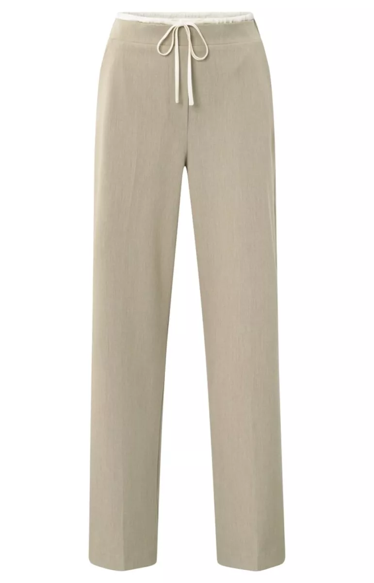 YAYA-Woven wide leg trousers with c; Polyester/Viscose/Elastane; 990062-01-301211-509-990062-ZAND