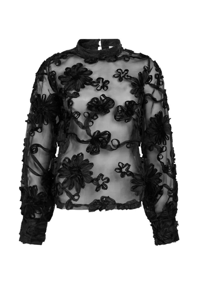 Aaiko-Flower pes 502-Lucia-000900 Black-ZWART