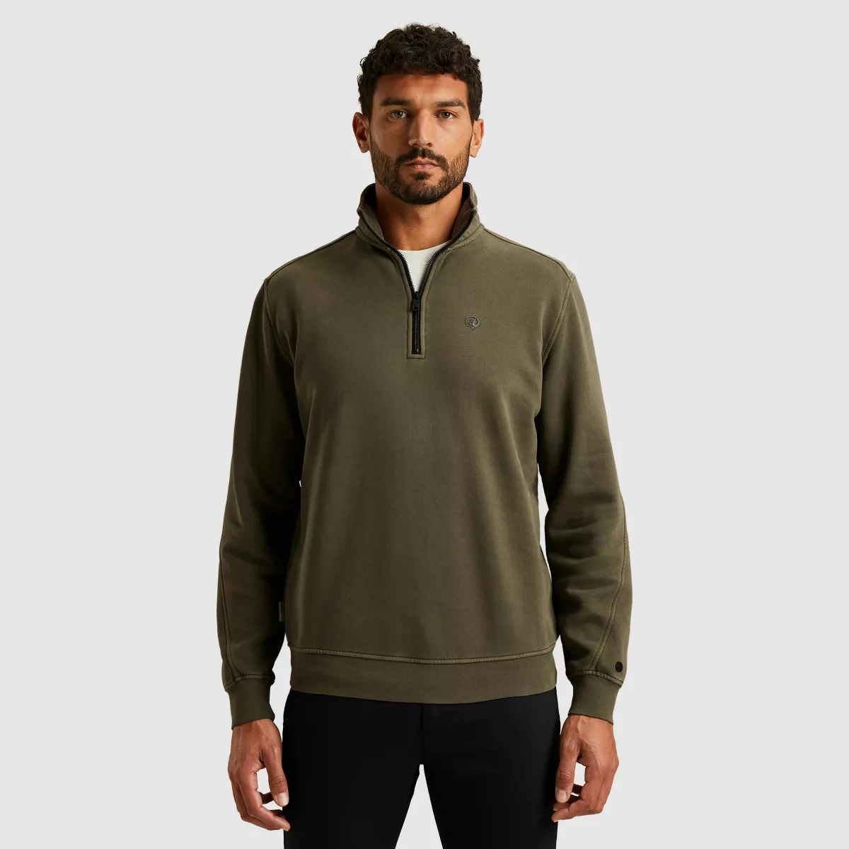 CAST IRON-Half zip collar regular fit halfzi-CSW2510446-6513 Kambaba-GROEN