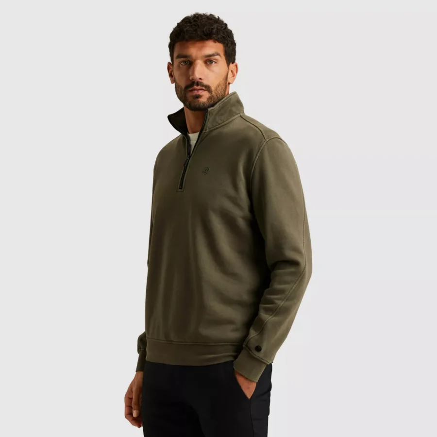 CAST IRON-Half zip collar regular fit halfzi-CSW2510446-6513 Kambaba-GROEN