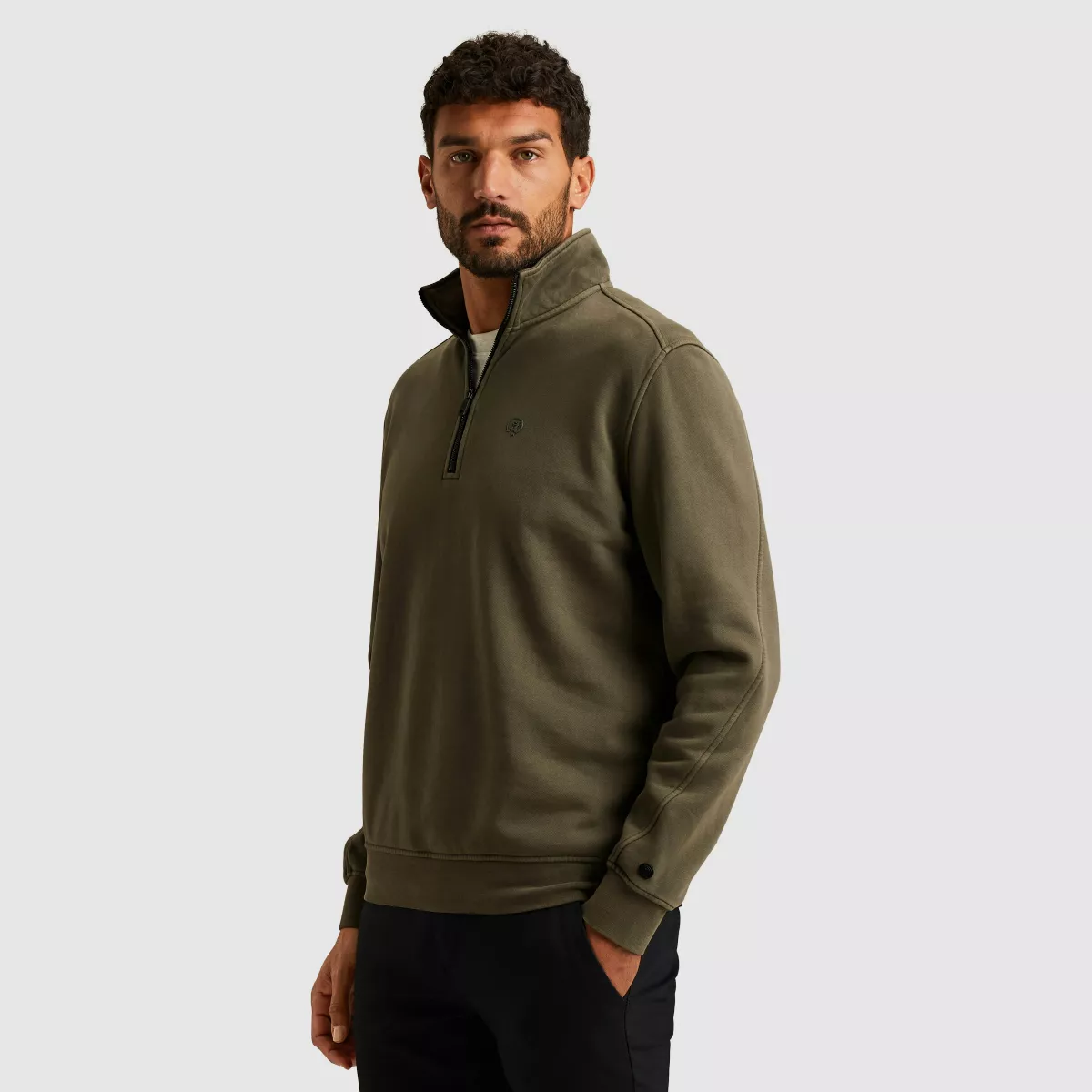 CAST IRON-Half zip collar regular fit halfzi-CSW2510446-6513 Kambaba-GROEN
