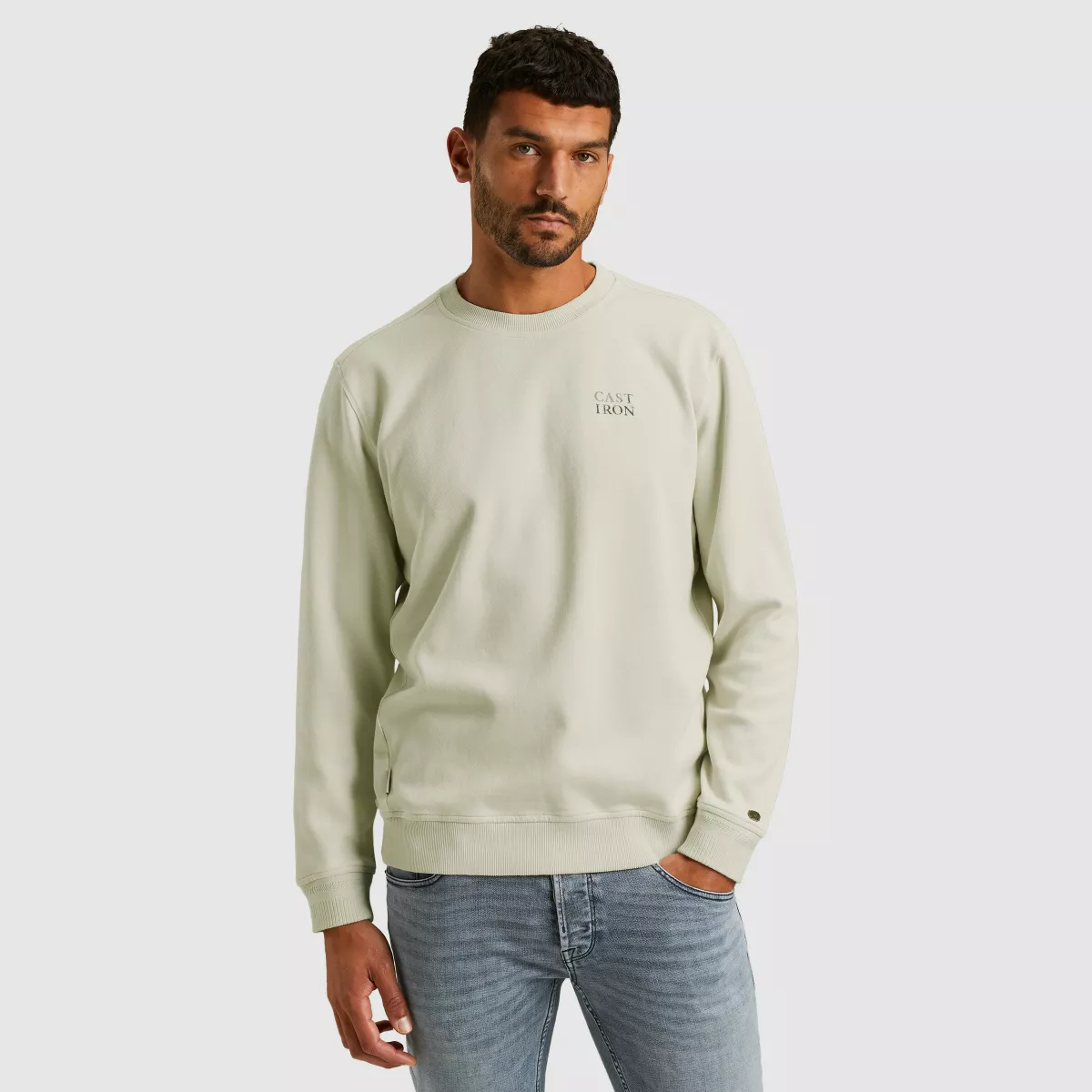 CAST IRON-Long sleeve r-neck regular fit twi-CSW2510448-9001 Vaporous gray-GRIJS