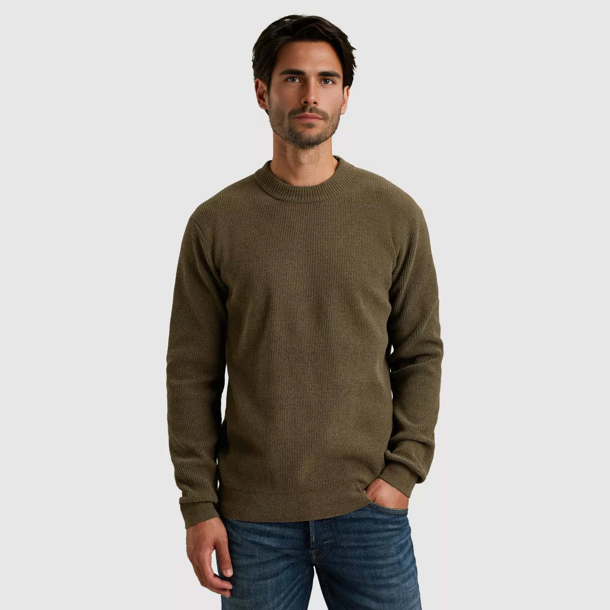 CAST IRON-Mock neck soft blend-CKW2509312-6444 Crocodile-GROEN